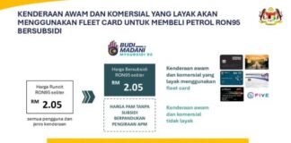 RON95 for eligible commercial petrol vehicles at RM2.05 – 9 public transport, 12 goods/logistics types