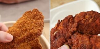 I tried spicy chicken tenders from Dave’s Hot Chicken and Chicken Guy. The biggest ones impressed me the most.