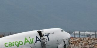 2 people are dead after a cargo plane skidded off the runway and into the sea at Hong Kong’s airport