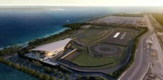 Porsche Experience Centre Singapore shows tight circuit, drift circle, Yas Marina-style flyover building