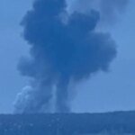 A large plume of smoke rose in the village of Grafovka near Belgorod after a probable shelling