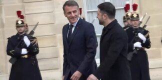 Zelenskyy arrived at the Élysée Palace and met with Macron
