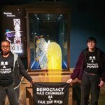 Activists threw food at the display case with the Crown Jewels in the Tower of London