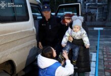 Three generations of a family evacuated from the Zaporizhzhia frontline zone