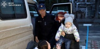 Three generations of a family evacuated from the Zaporizhzhia frontline zone