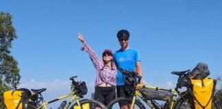 I met my husband at work, and then we quit our jobs to travel the world together. On that 18-month-long trip, we eloped.