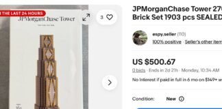 A LEGO-style replica of JPMorgan’s new 270 Park skyscraper has an internal waitlist and is listed for $500 on eBay