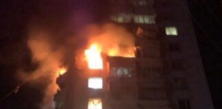 In Zaporizhzhia, a drone hit a high-rise building, injuring one person and causing fires