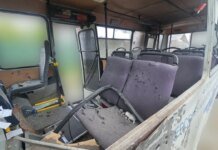 Russians hit a shuttle bus in Kherson with a drone for the second time on May 2, driver wounded