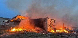 Russians strike farm in Chernihiv region with drones: one man killed, two others wounded