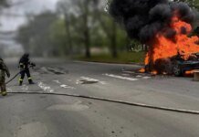 Shelling of Kherson on May 13 – Russians hit a fire truck, two people injured